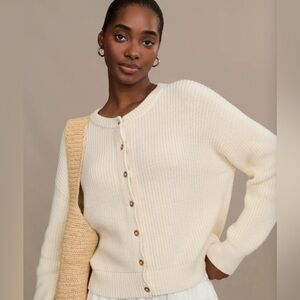 Jenni Kayne Cotton Hayes Crewneck Cardigan